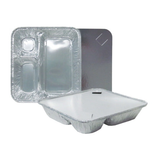 Durable Packaging Durable Jumbo 3 Compartment Foil Tray W/lid 1 - 250 Each - 1 Per Case