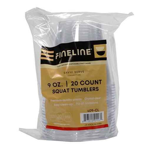 Emi Yoshi Inc. Fineline Settings Hard Plastic Squat Tumbler 25 - 20 - 500 Cnt - 500 Count - 500 Per Case