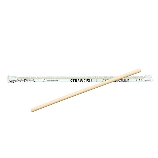 Strawfish 7.75" Giant Straw Wrapped Natural Biodegradable 10 - 500 Cnt - 500 Count - 10 Per Case