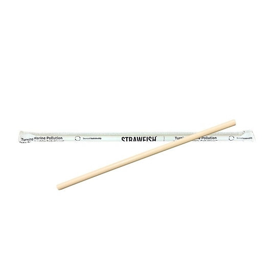 Strawfish 7.75" Jumbo Straw Wrapped Natural Biodegradable 10 - 500 Cnt - 500 Count - 10 Per Case