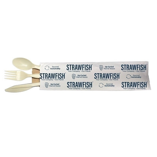 Strawfish 4 Pc Cutlery Kit Fks Nap Natural Biodegradable 1 - 250 Cnt - 250 Count - 1 Per Case
