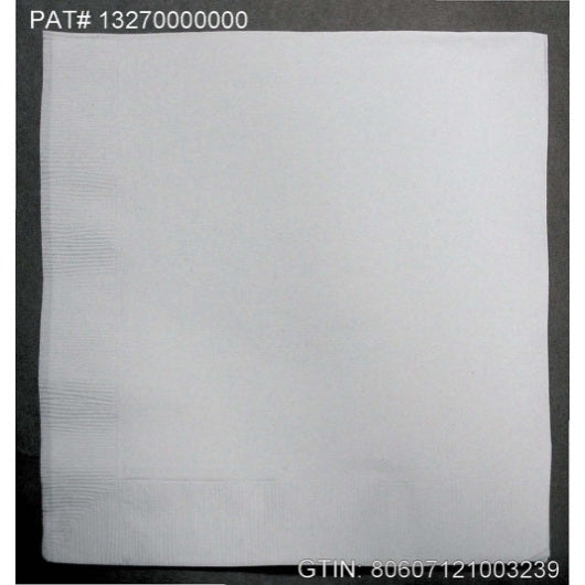 Paterson Paper Paterson Plain White 2 Ply 1/4 Fold Dinner Napkin 2400 - 1 Each - 2400 Per Case