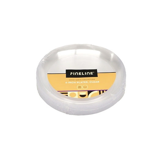 Emi Yoshi Inc. Fineline Settings 6" Clear Round Plate 12 -20 - 240 Cnt - 240 Count - 240 Per Case