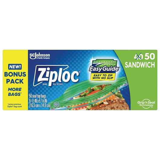 S.c. Johnson Consumer Ziploc Sandwich Bag 50 Count 12 - 50 Cnt