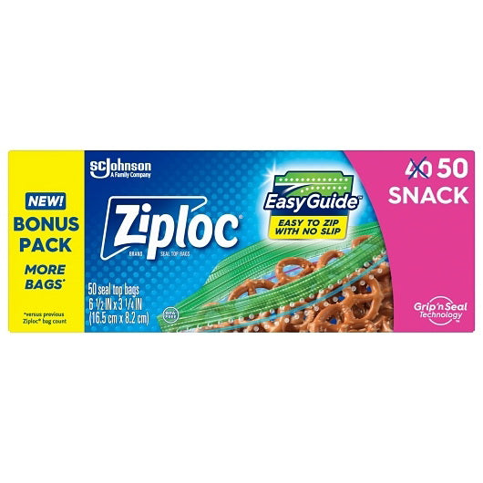 S.c. Johnson Consumer Ziploc Snack Bag 50 Count 12 - 50 Cnt