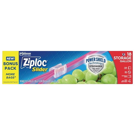 S.c. Johnson Consumer Ziploc Slider Storage Gal 18 Count 12 - 18 Cnt