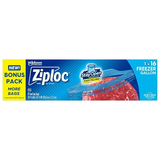 S.c. Johnson Consumer Ziploc Suso Freezer Gal Bag 16 Count 12 - 16 Cnt