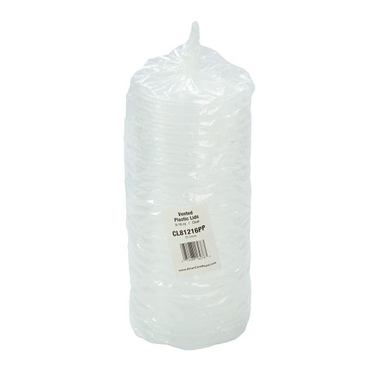 Amercare Royal 8-16 Ounce Vented Plastic Lid Clear Packed 10 Packs of 50 Per Case