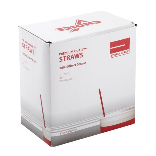 Amercare Royal Stirrer 7" Poly Wrapped Red 10 Packs of 1000 Per Case