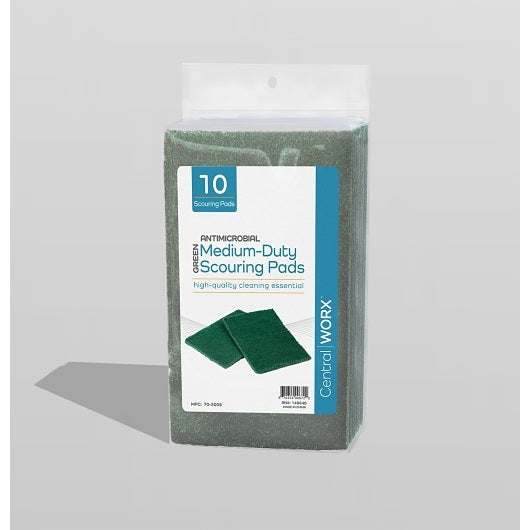 Central Textile Company Central Worx Green Scour Pad Antimicrobial Heavy Duty 1 - 6 - 10 Each - 6 Per Case