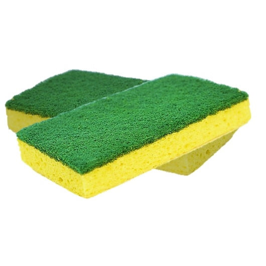 Central Textile Company Central Worx Medium Duty Yellow Green Scrubber Sponge 1 - 4 - 20 Each - 4 Per Case