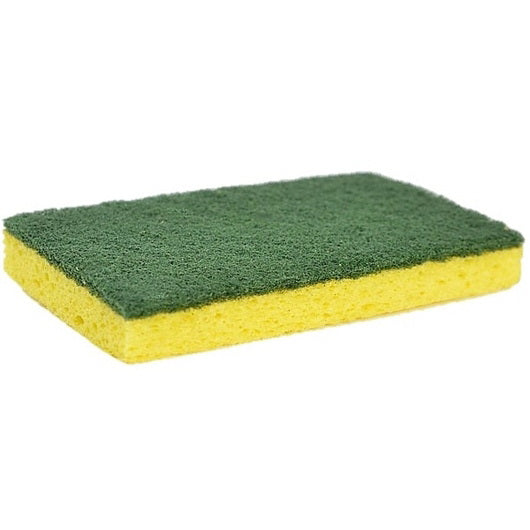 Central Textile Company Central Worx Medium Duty Yellow Green Scrubber Sponge 1 - 6 - 5 Each - 6 Per Case