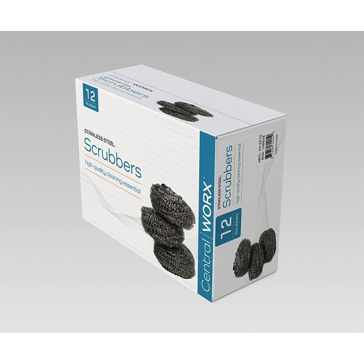 Central Textile Company Central Worx Stainless Steel 400 Series Scrubber 1 - 6 - 12 Each - 6 Per Case
