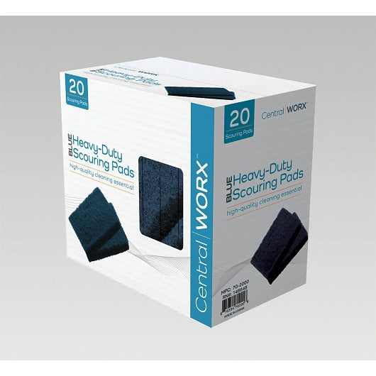 Central Textile Company Central Worx Heavy Duty Blue Scour Pad 1 - 4 - 20 Each - 4 Per Case