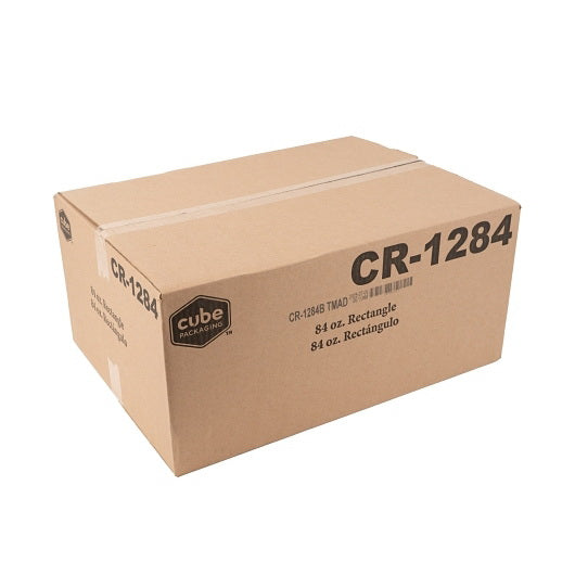 Cube Packaging Cubeware 84 Ounce Rectangular Black Container with Clear Custom Lid