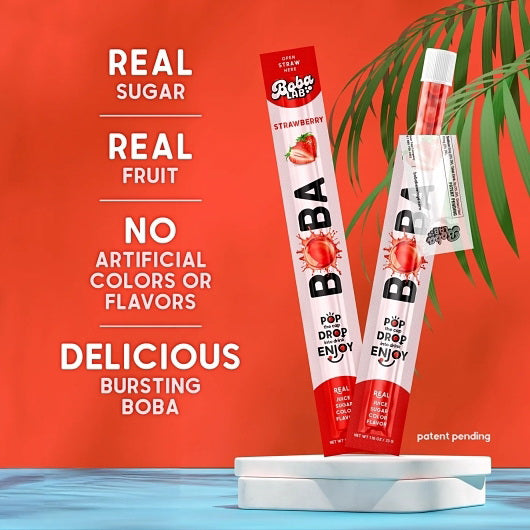 Teazzers/red River Tea Bobazz to Go Boba Strawberry Straw 2 - 16 -1.06 Ounce