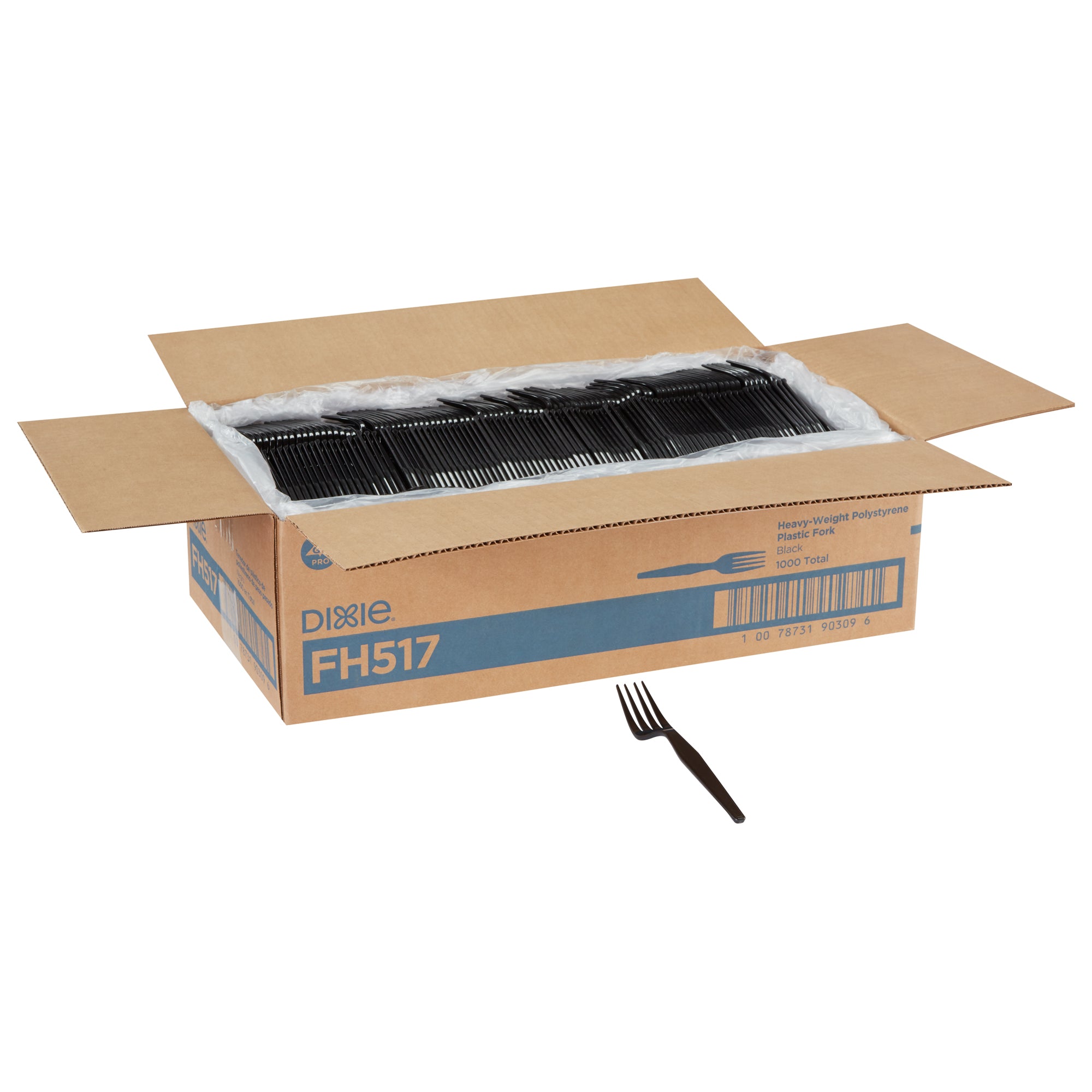 Dixie(R) Heavy-Weight Polystyrene Disposableplastic Forks By Gp Pro (Georgia-Pacific)  Black  1 000