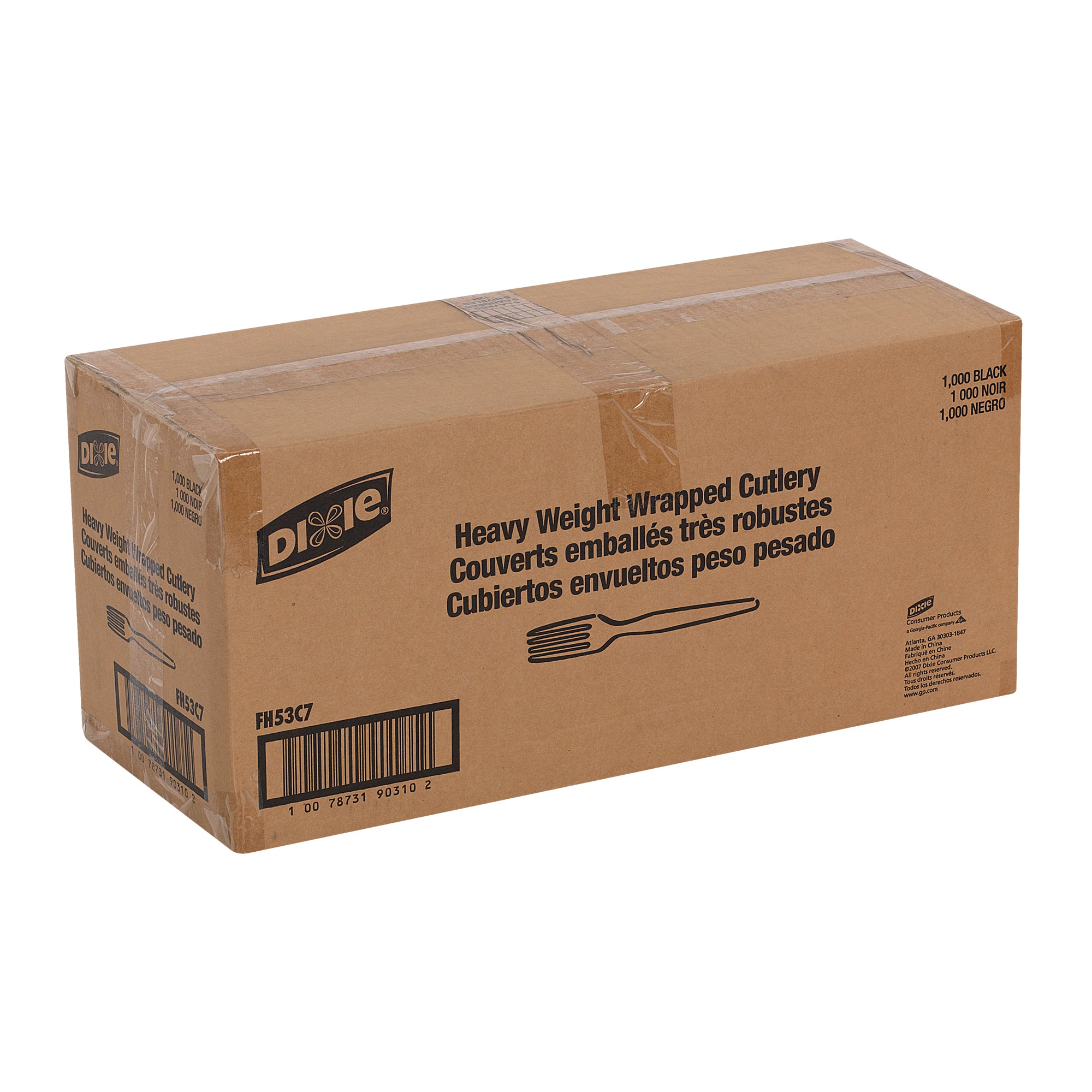 Dixie(R) Heavy-Weight Polystyrene Disposableplastic Forks By Gp Pro  Individually Wrapped  Black  1