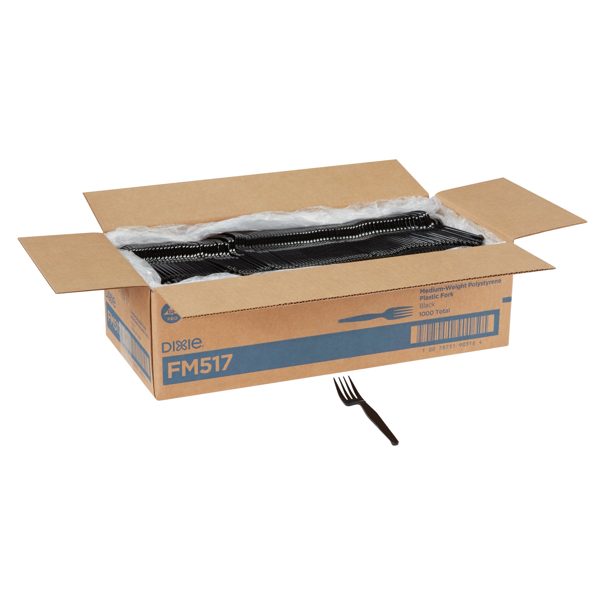 Dixie(R) Medium-Weight Polystyrene Disposable Plastic Forks By Gp Pro (Georgia-Pacific)  Black  1 00