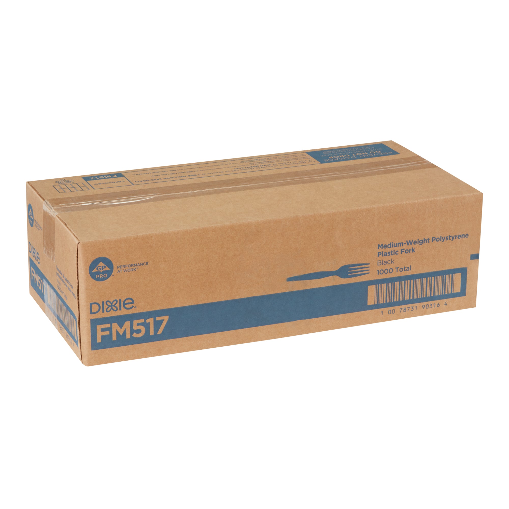 Dixie(R) Medium-Weight Polystyrene Disposable Plastic Forks By Gp Pro (Georgia-Pacific)  Black  1 00