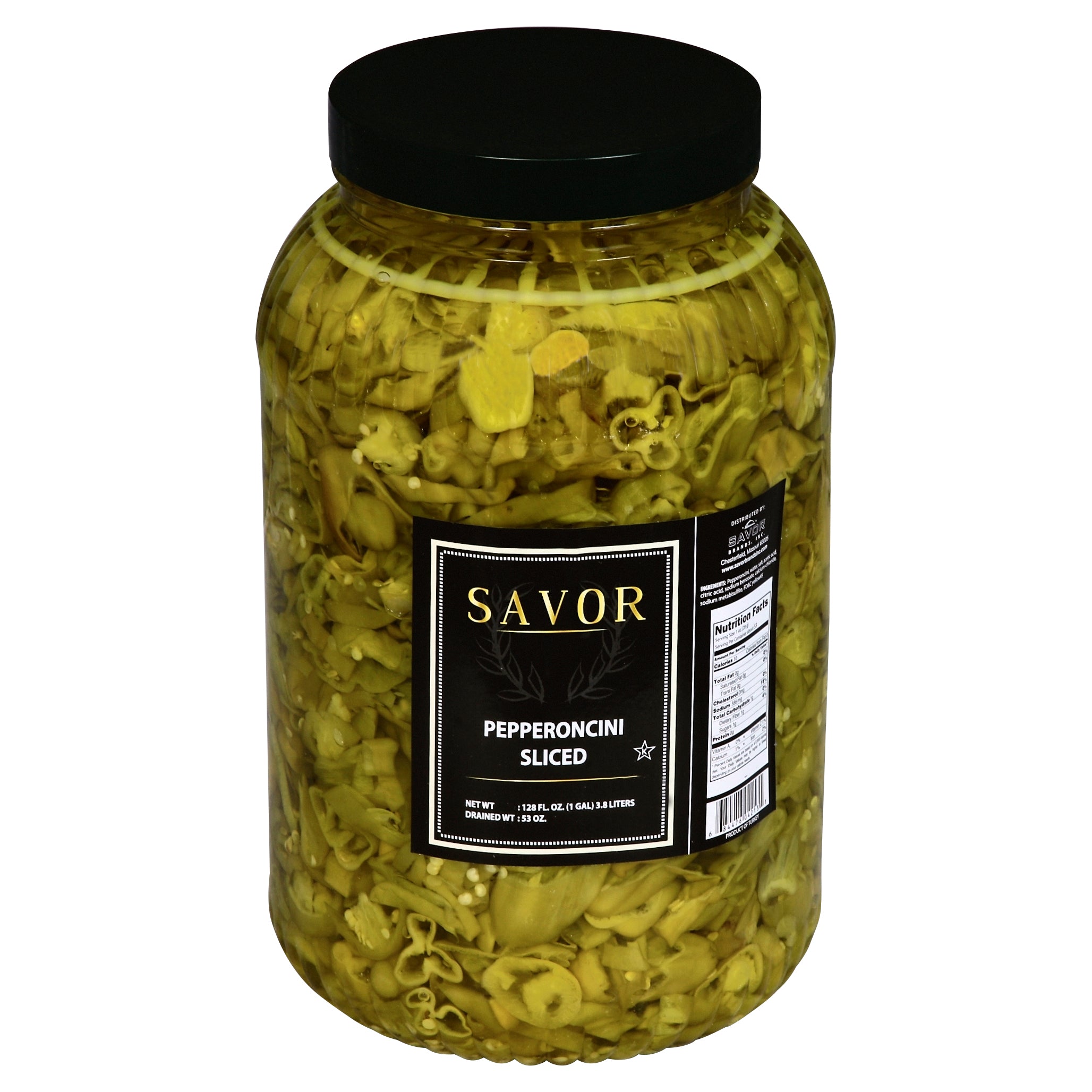 Savor Imports Sliced Pepperoncini Pepper Pet 1 Gallon - 4 Per Case