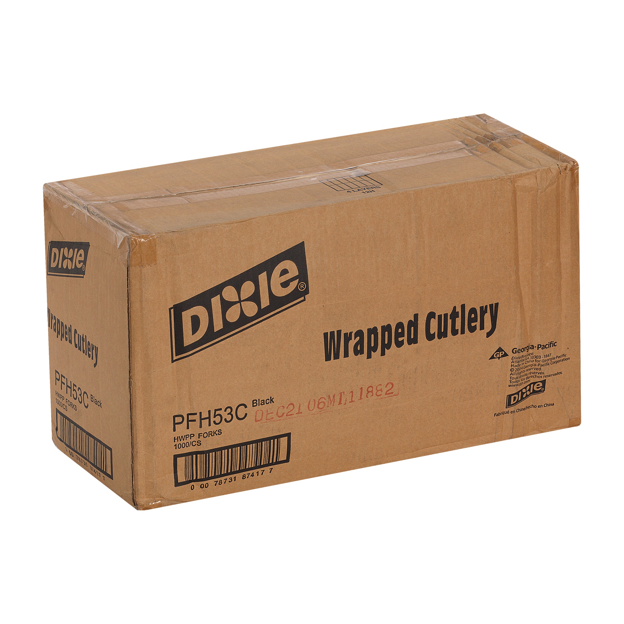Dixie(R) Heavy-Weight Polypropylene Disposable Plastic Forks  Individually Wrapped  Black 1 000 For