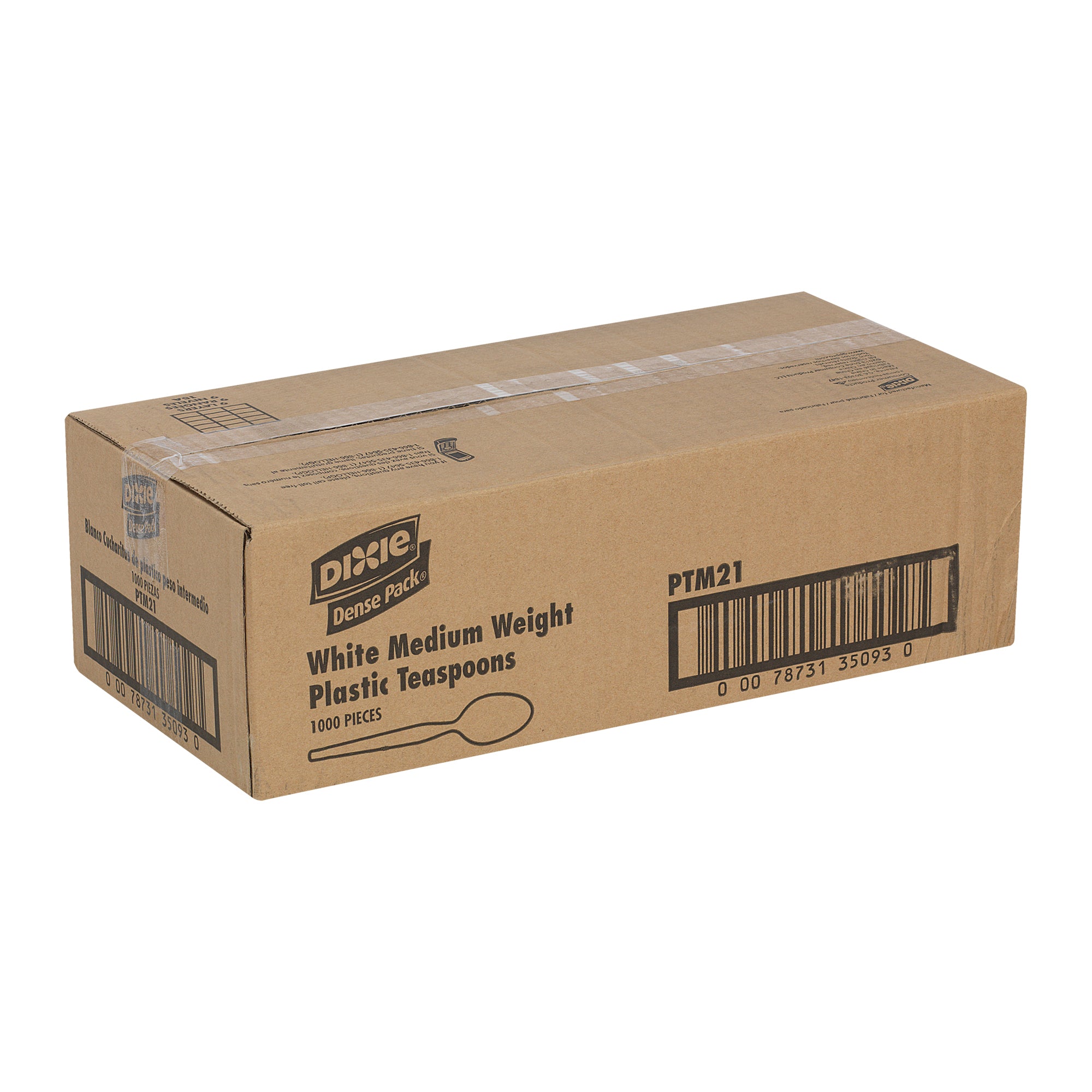 Dixie(R) Medium-Weight Polypropylene Disposable Plastic Teaspoons By Gp Pro (Georgia-Pacific)  White