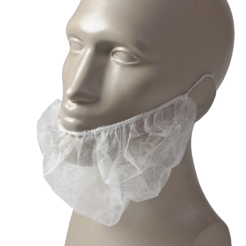 Polypropylene Beard Protector - White Latex Free  Pkd 10/100