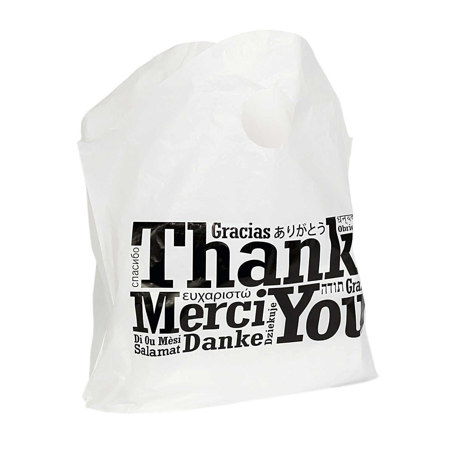 Multilingual Wave Top 19" X 18" X 9.5" Handled Bag 1 Mil