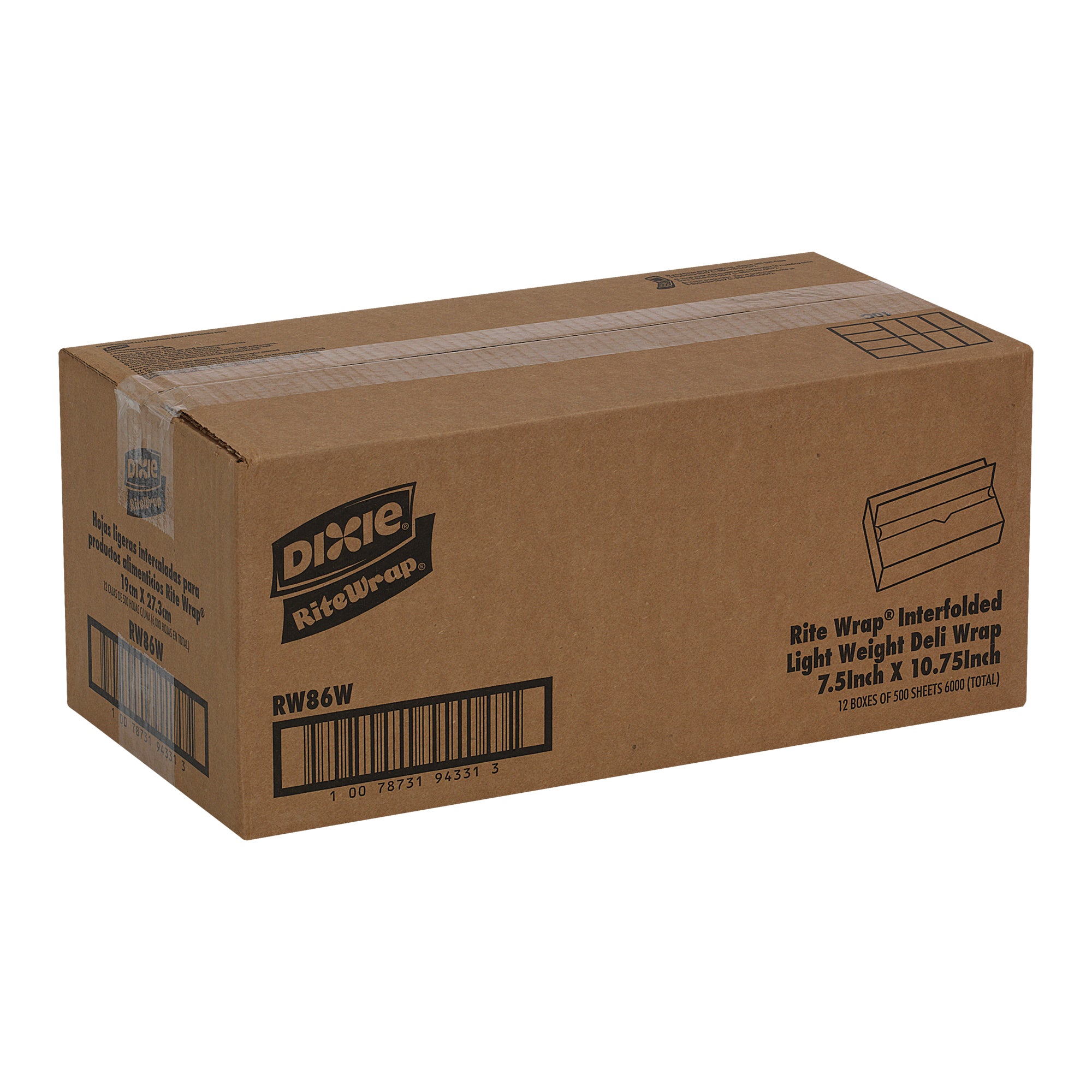 Rite-Wrap(R) Dry Wax Light-Weight Deli Paperby Gp Pro (Georgia-Pacific)  10.75" X 7.5"  White  6 00