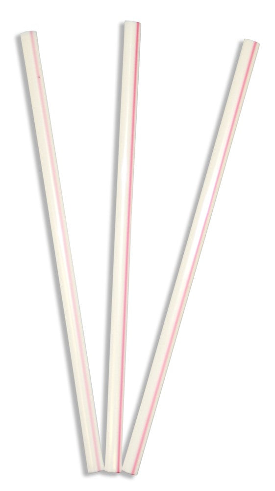 5" White W/Red Stripe Sip Straw Inner Box Pkd 10/1000