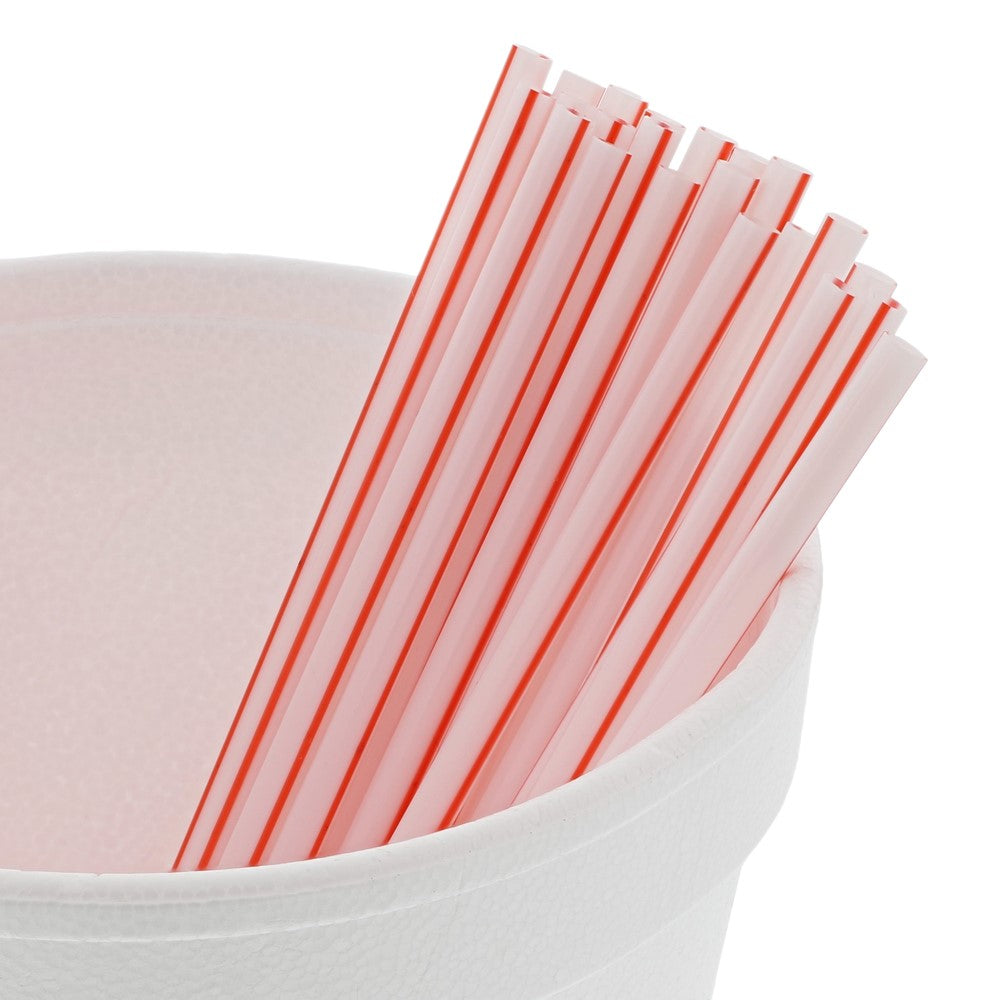 5" White W/Red Stripe Sip Straw Inner Box Pkd 10/1000