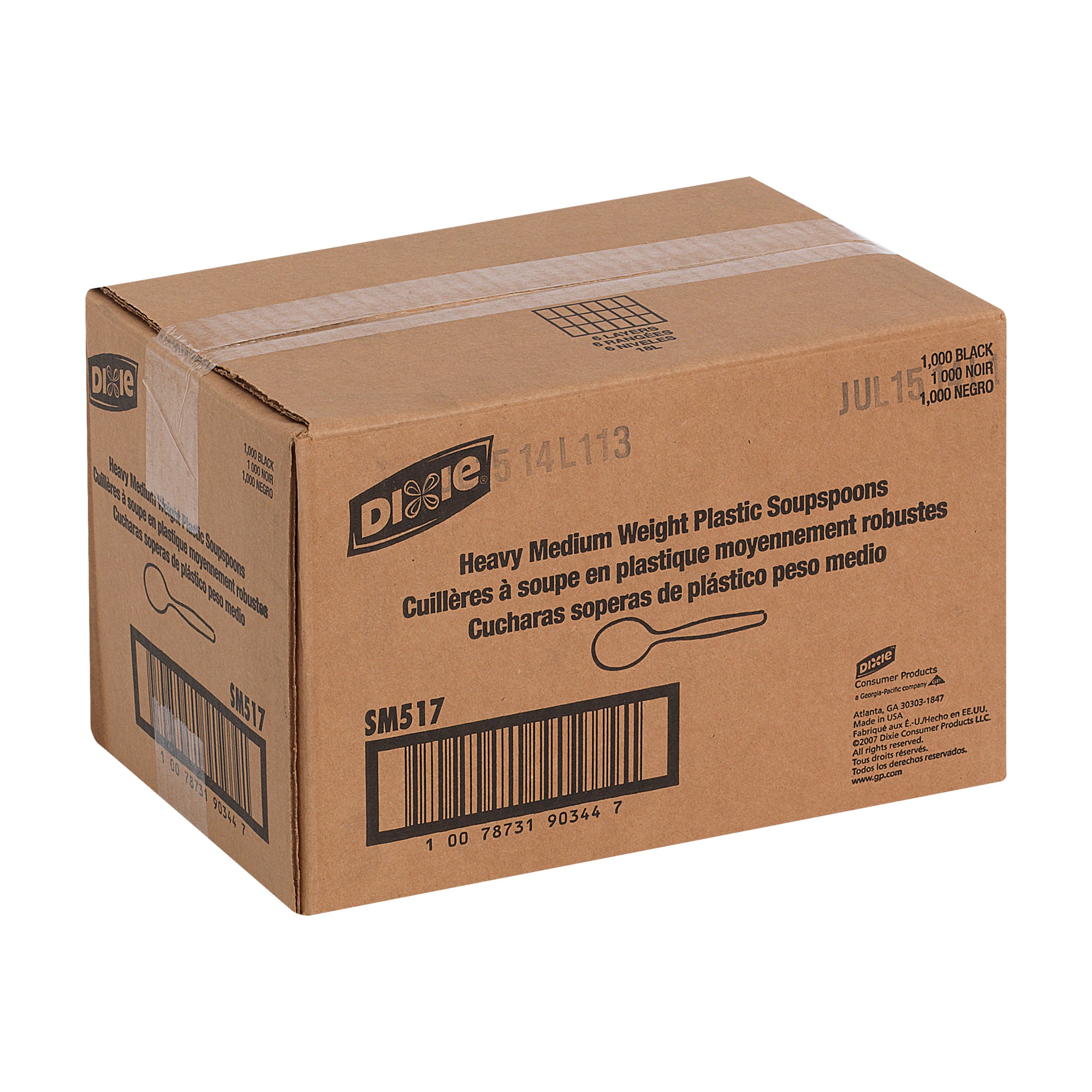 Dixie(R) Medium-Weight Polystyrene Disposable Plastic Soup Spoons By Gp Pro (Georgia-Pacific)  Black