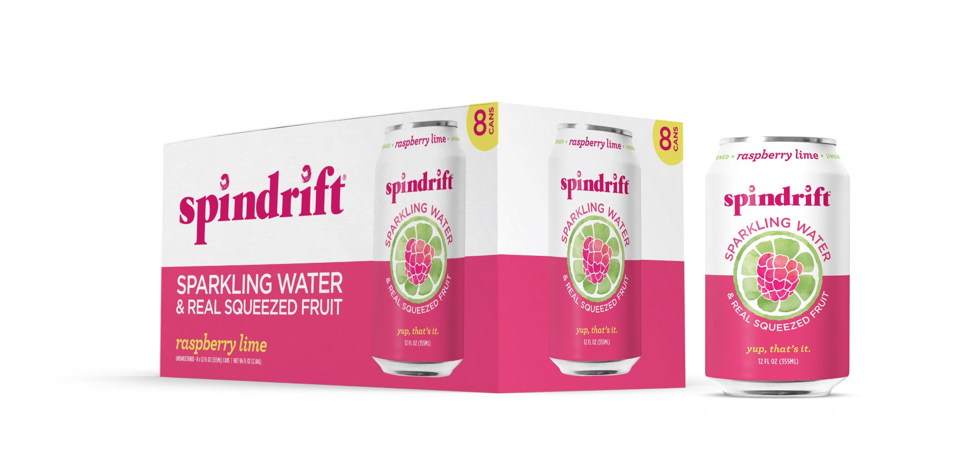 Spindrift Raspberry Lime Sparkling Water 12 Fluid Ounce - 24 Per Case