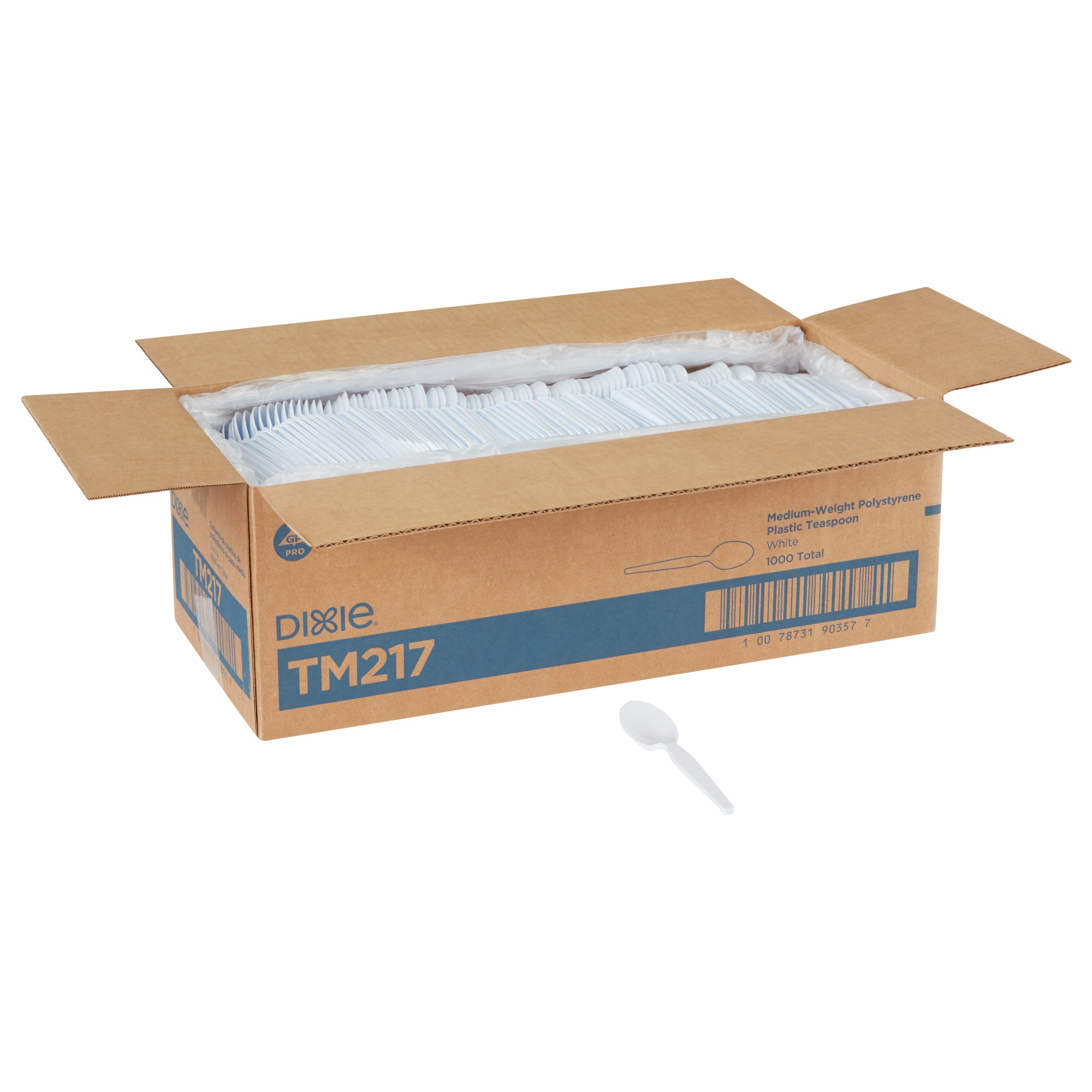 Dixie(R) Medium-Weight Polystyrene Disposable Plastic Teaspoons By Gp Pro (Georgia-Pacific)  White