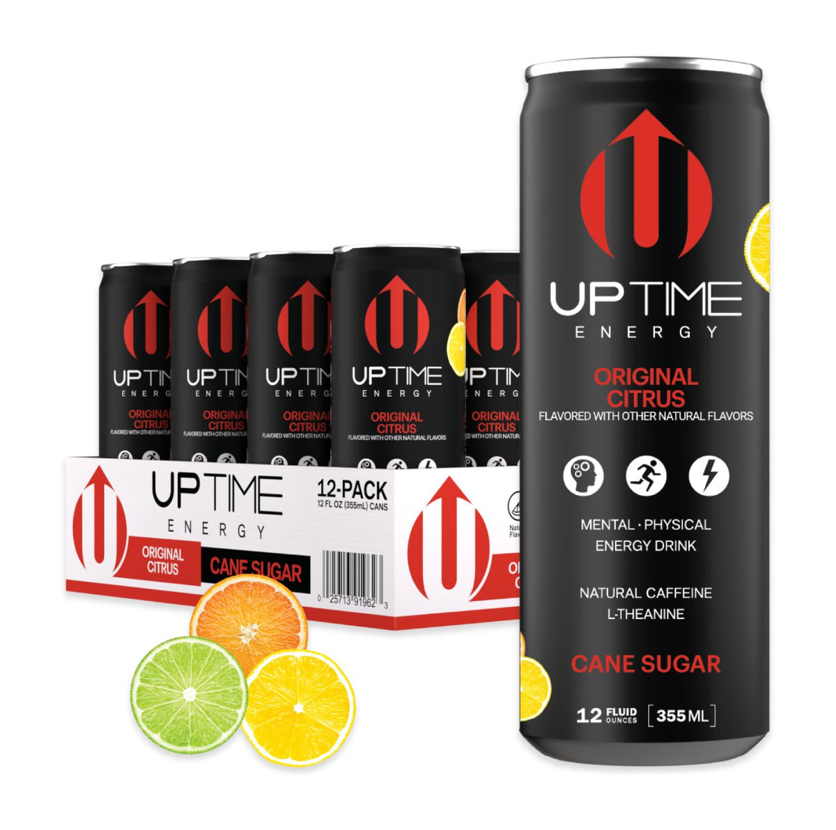 Uptime Energy - Enrgy Dark Citrus Cane Sgr - Case of 12-12 Fluid Ounce