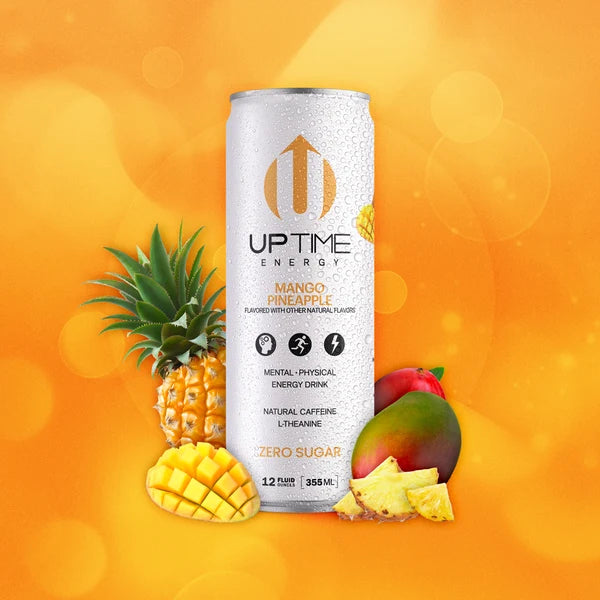 Uptime Energy, Energy Drink Mango Pineapple, Case Of 12, 12 Fluid Ounce