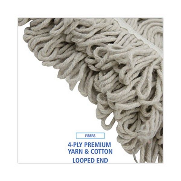 Boardwalk® Mop Head, Loop Web/tailband, Value Standard, Cotton, No. 32, White, 12/carton