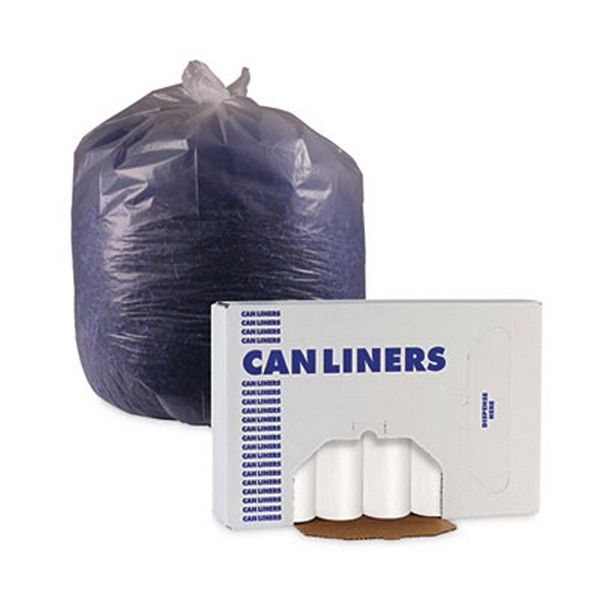 Boardwalk® Low-Density Waste Can Liners, 33 Gal, 0.6 Mil, 33 X 39, White, 6 Rolls Of 25 Bags