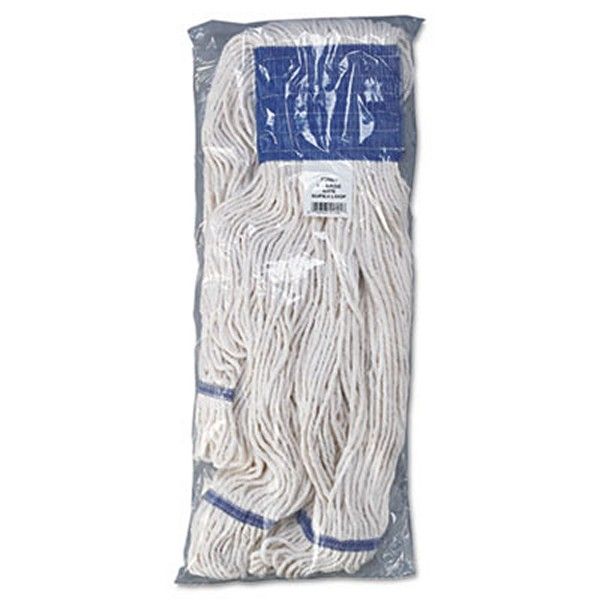 Boardwalk® Super Loop Wet Mop Head, Cotton/synthetic Fiber, 5" Headband, X-Large Size, White, 12/carton