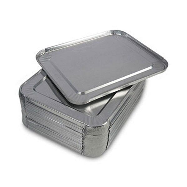 Boardwalk® Aluminum Steam Table Pan Lids, Fits Half-Size Pan, Deep, 10.5 x 12.81 x 0.63, 100/Carton