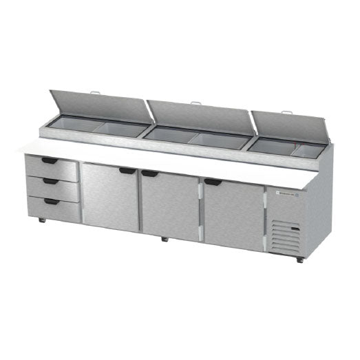 Beverage Air, DPD119HC-3, Refrigerated Counter, Pizza Prep Table