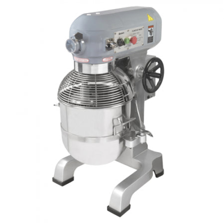 Eco Series BDPM-30 Planetary Mixer, 30 qt., 3-speed, floor model, gear driven transmission, #12 attachment hub, manual 60-minute timer, stainless steel wire bowl guard, includes: stainless steel mixing bowl with clamps