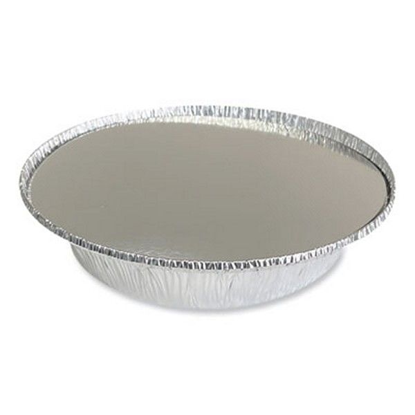 Boardwalk® Boardwalk Round Aluminum To-Go Containers With Lid, 24 Oz, 7" Diameter X 1.47"h, Silver 200/carton