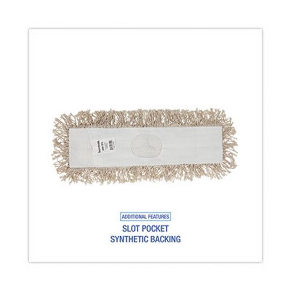 Boardwalk® Mop Head, Dust, Cotton, 18 X 3, White