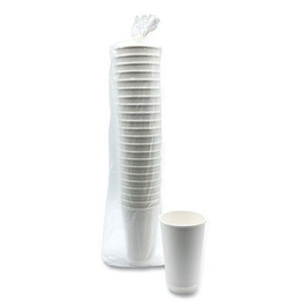 Boardwalk® Boardwalk Paper Hot Cups, Double-Walled, 16 oz, White, 500/Carton