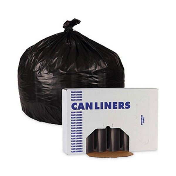 Boardwalk® Low-Density Waste Can Liners, 16 Gal, 1 Mil, 24 X 32, Black, 10 Bags/roll, 15 Rolls/carton