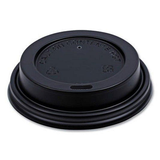 Boardwalk® Hot Cup Lids, Fits 8 Oz Hot Cups, Black, 1,000/carton