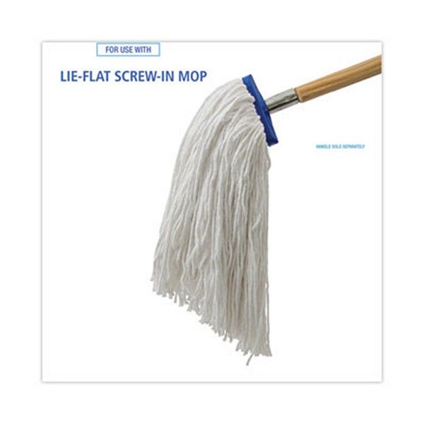 Boardwalk® Mop Head, Economical Lie-Flat Head, Rayon Fiber, 20oz, White, 12/carton