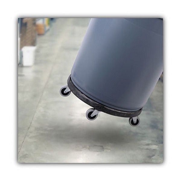 Boardwalk® Refuse Container Utility Dolly, 300 lb Capacity, 18.25" Diameter, Gray